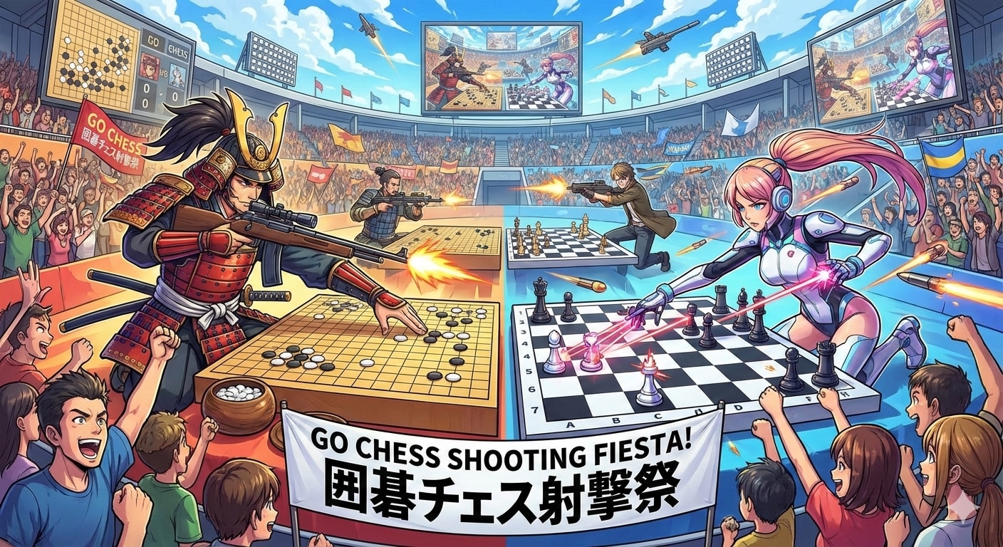 囲碁vsチェス、プラス射撃 | の人気AIイラスト・グラビア