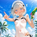 ビキニメイドと水鉄砲勝負 3枚目