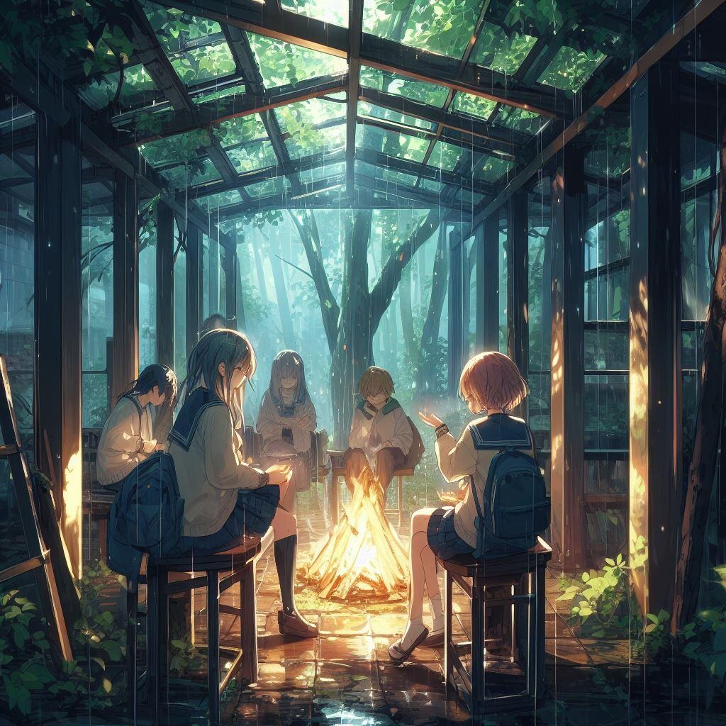 探索任務中　雨宿り