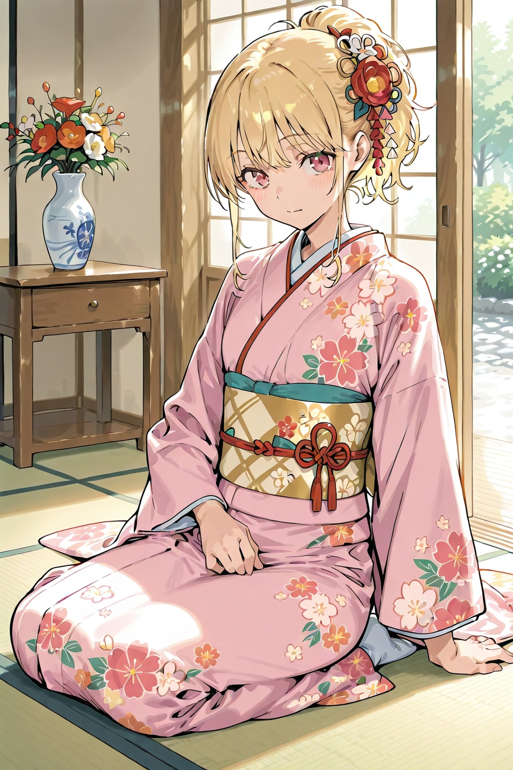 和風金髪の美人