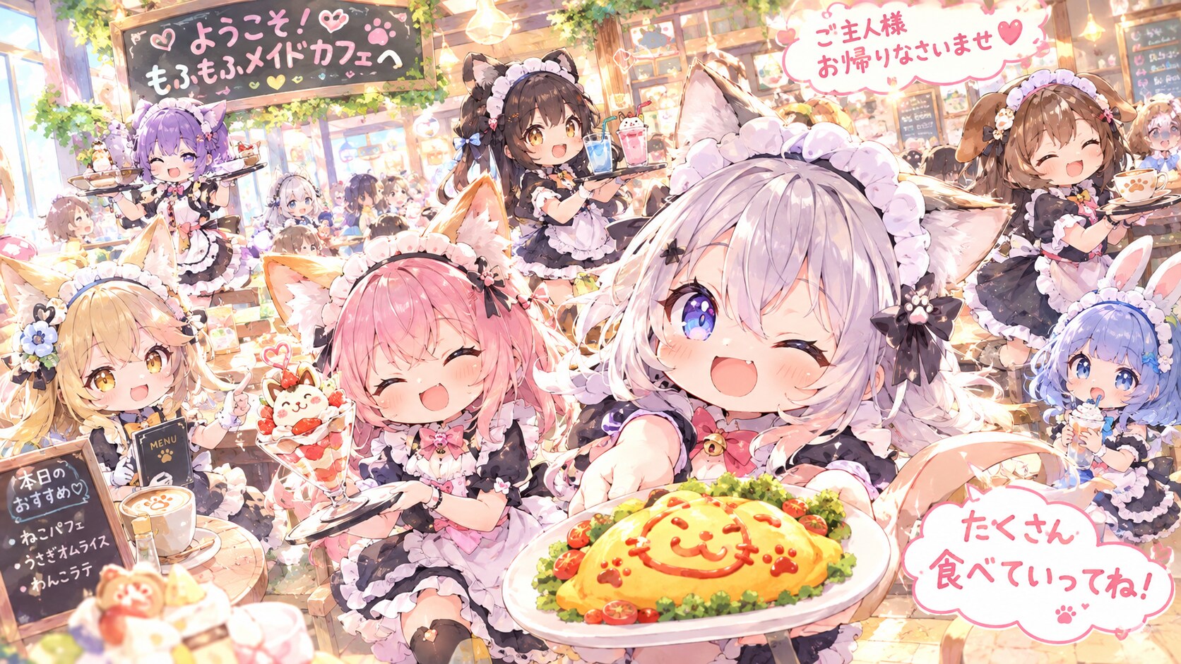 ようこそ！もふもふメイドカフェへ | の人気AIイラスト・グラビア