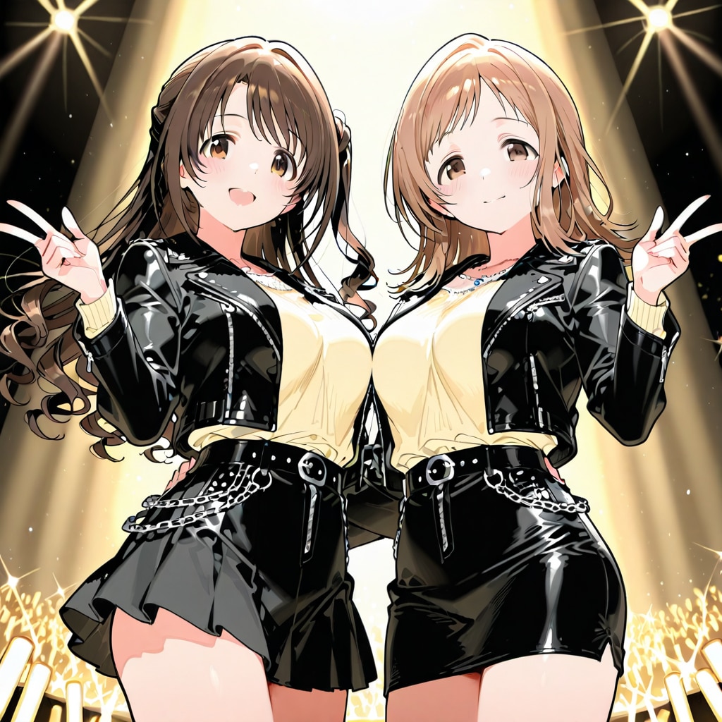 レザー着用の島村卯月&櫻木真乃