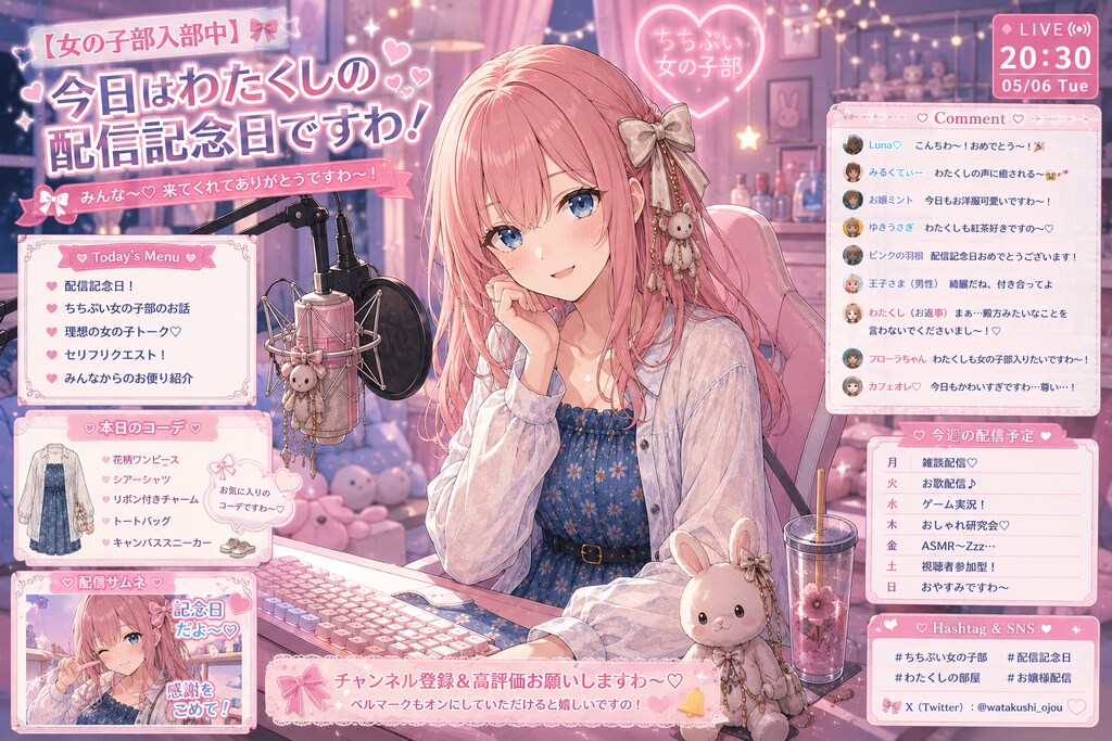 【女の子部入部中】今日はわたくしの配信記念日ですわ♡