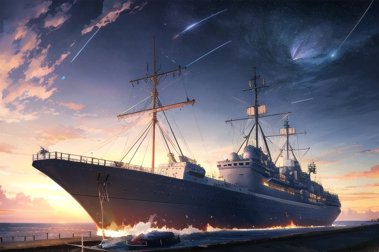 軍艦と星空 | の人気AIイラスト・グラビア