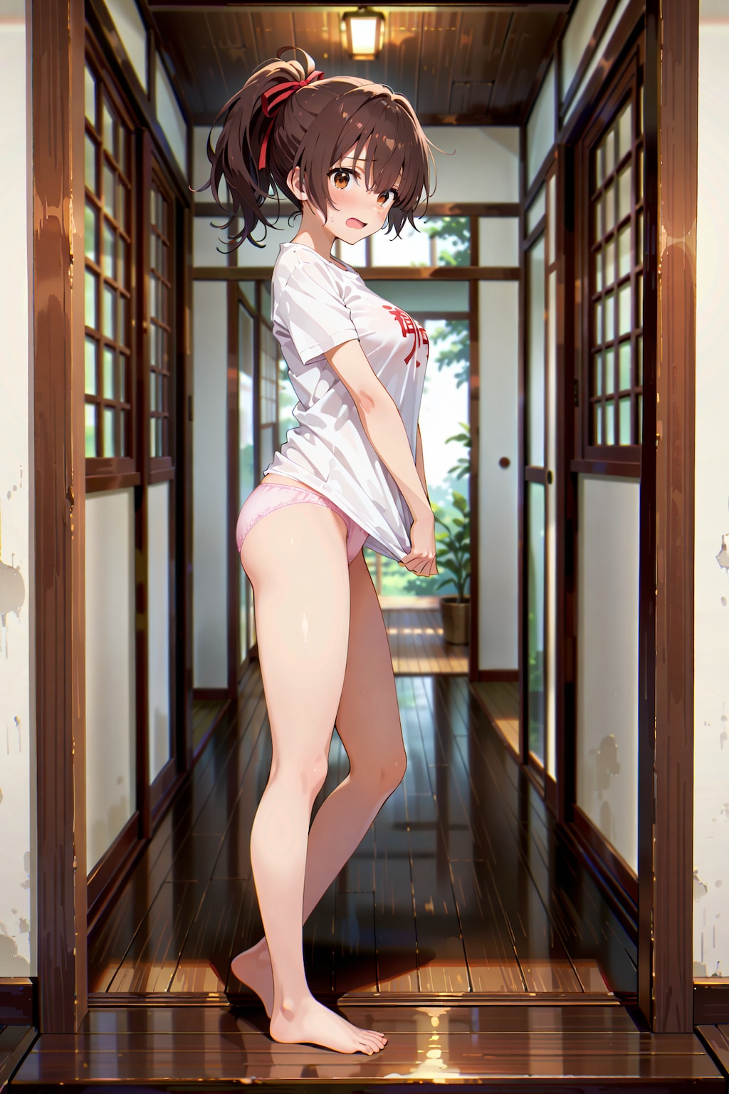 シャツ＋ぱんつ＝恥じらい顔 Y805