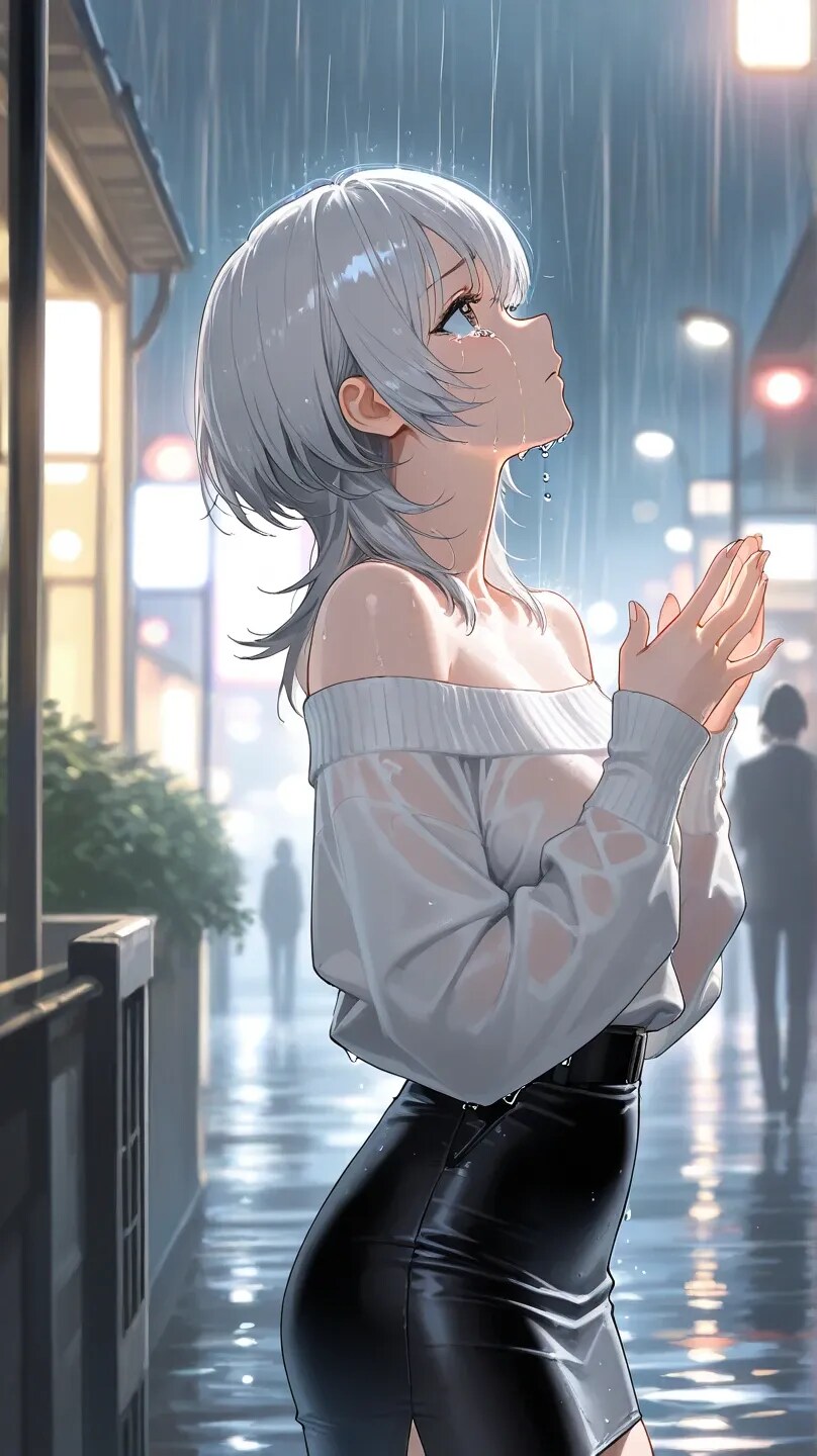 涙を雨で濁す