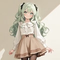 【コラボ】緑髪の二人 2枚目
