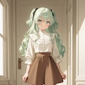 【コラボ】緑髪の二人 4枚目