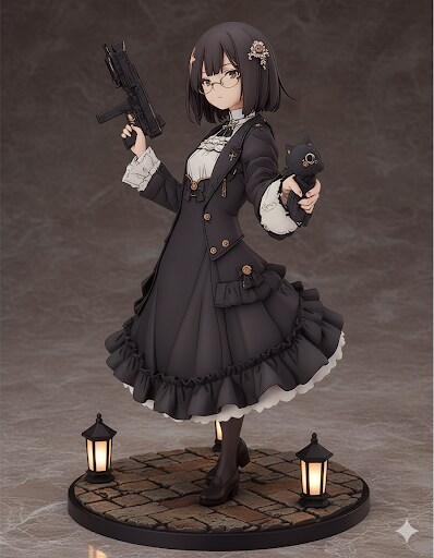 黒ドレス×武装×フィギュア化 | の人気AIイラスト・グラビア
