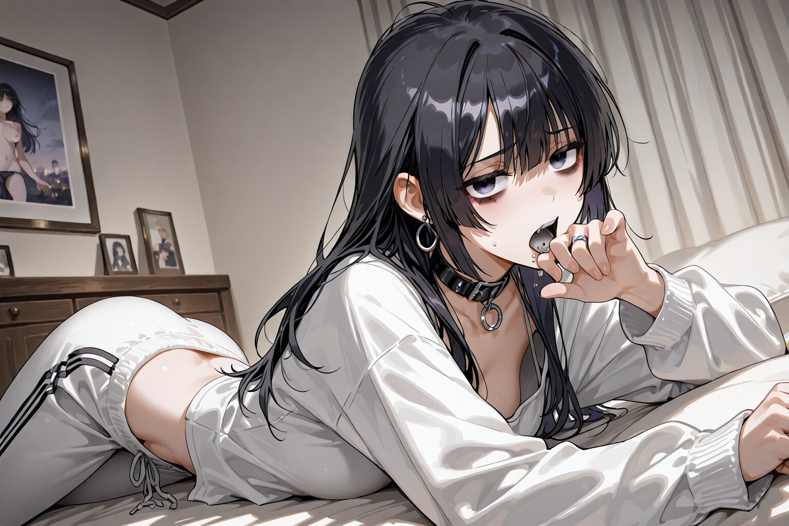 寝間着姿の残念美人