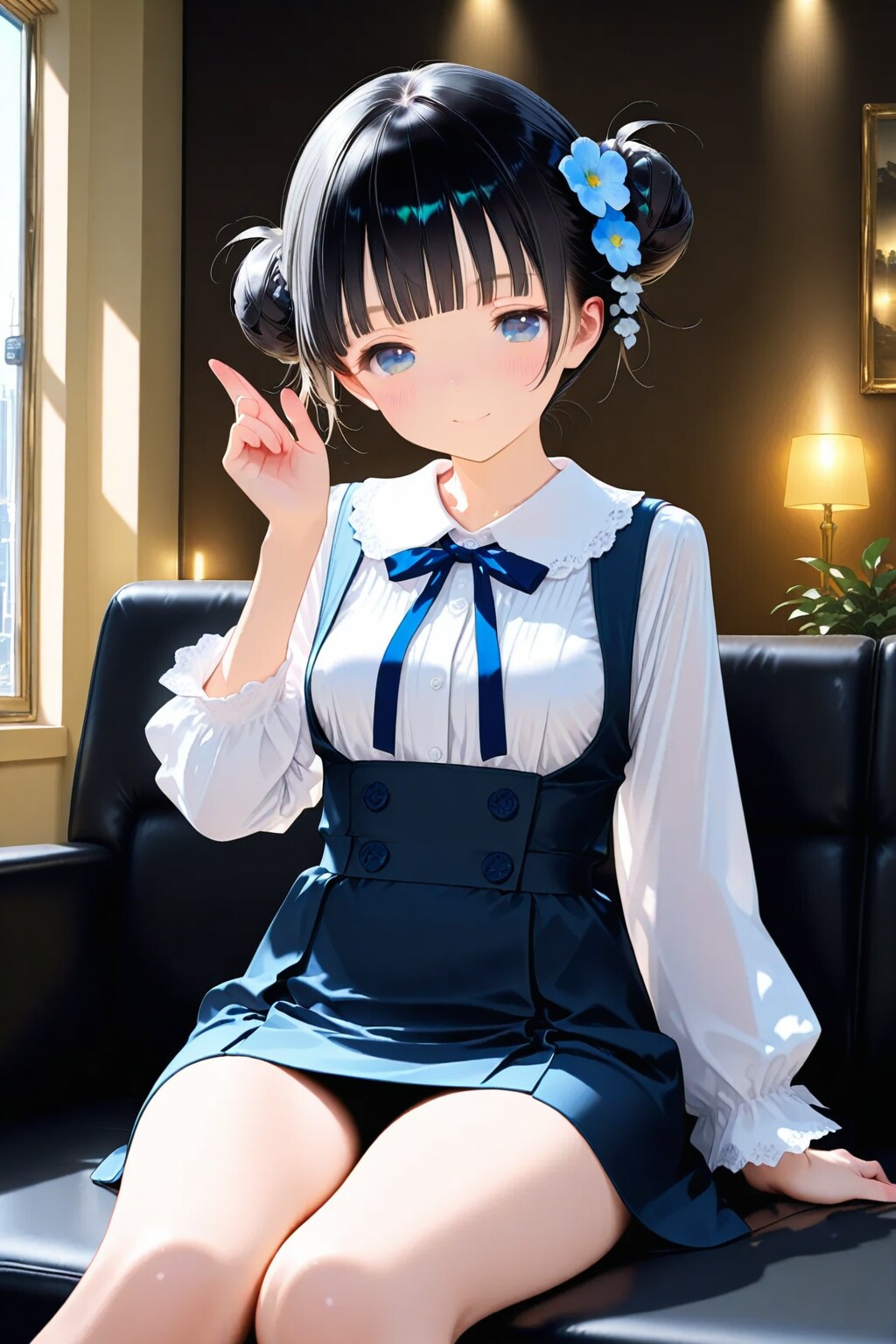 ホテルのソファでくつろぐおだんごちゃん🍡✨ | の人気AIイラスト・グラビア