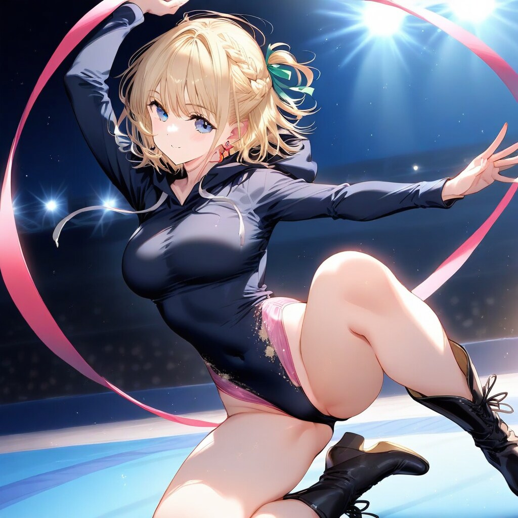 金髪ショート新体操美少女