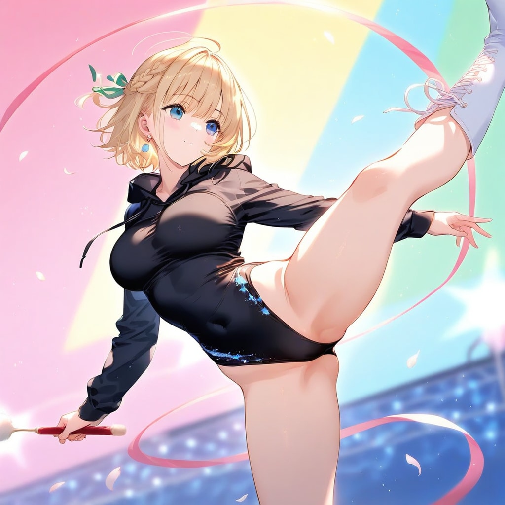 金髪ショート新体操美少女