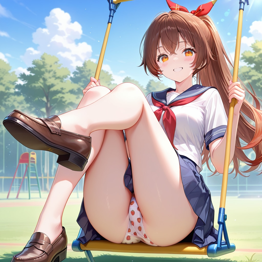 いちごパンツの女の子