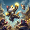 ネズミと戦うネコ騎士 6枚目