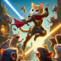 ネズミと戦うネコ騎士 3枚目