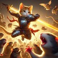 ネズミと戦うネコ騎士 5枚目