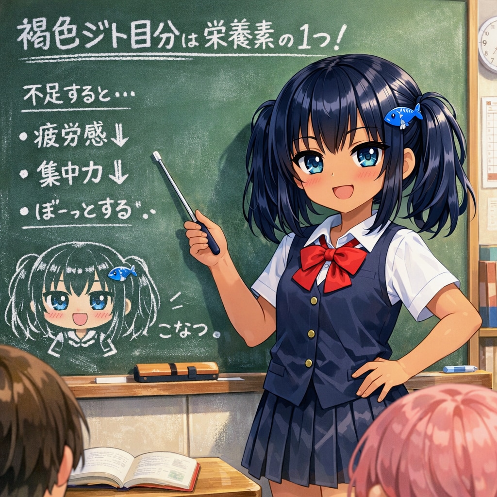 褐色ジト目分の説明をするこなつちゃん