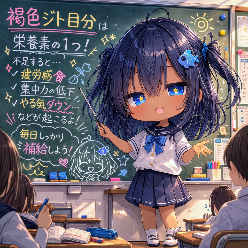 褐色ジト目分の説明をするこなつちゃん