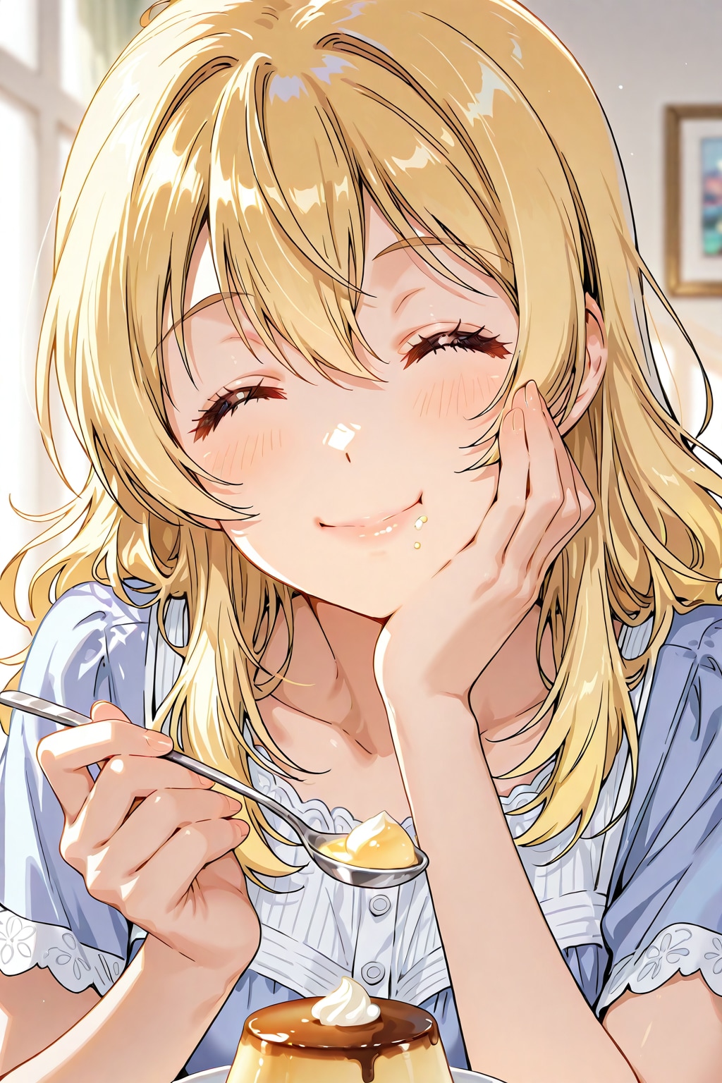 くぅ～！お父さんのケーキも最高だけど お母さんの手作りプリンがまた絶品なのよねぇ… | の人気AIイラスト・グラビア