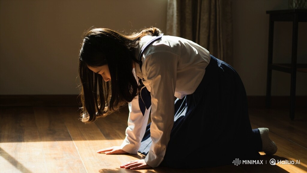 女子校生が土下座しているだけ