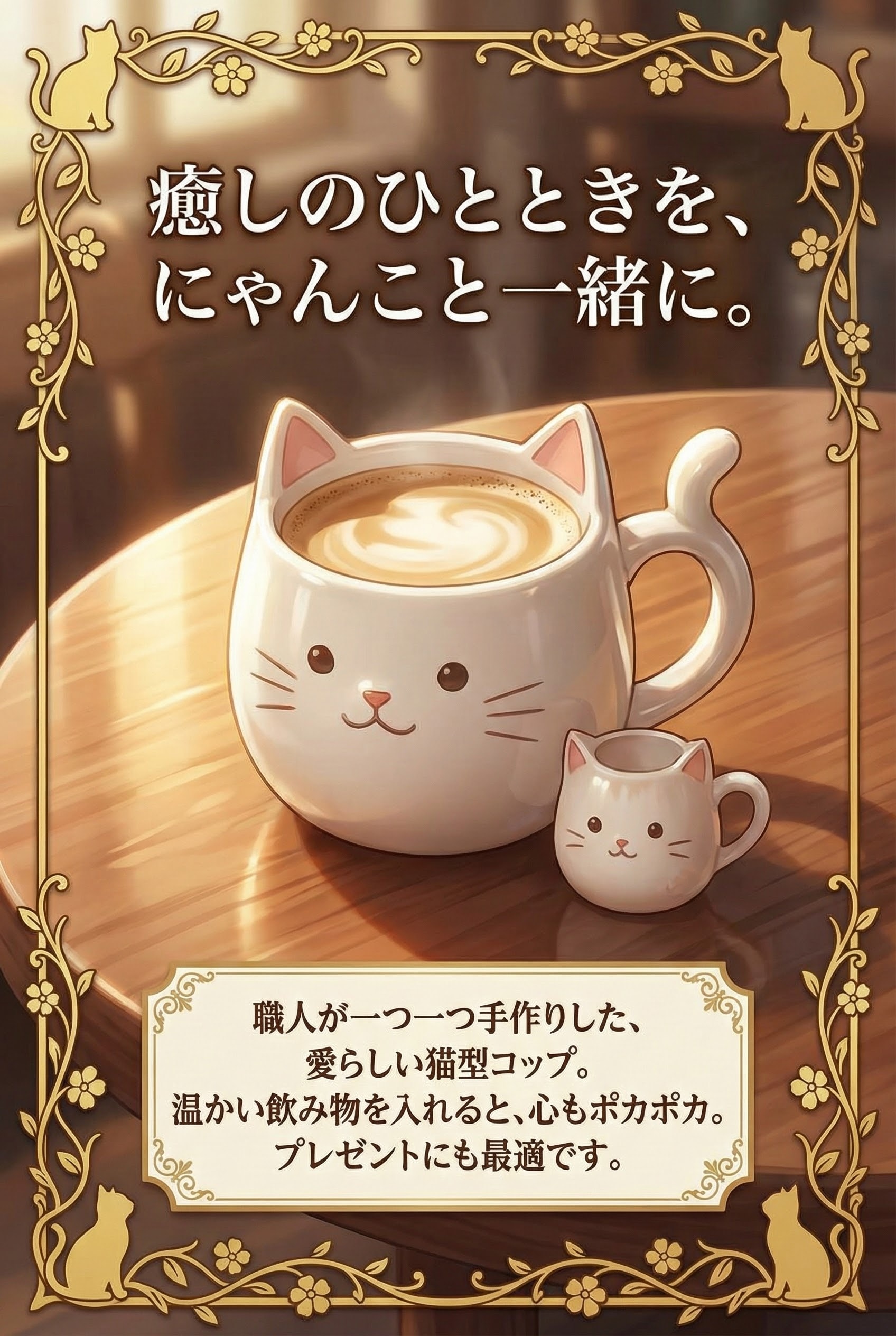 猫型コップ　広告 | の人気AIイラスト・グラビア