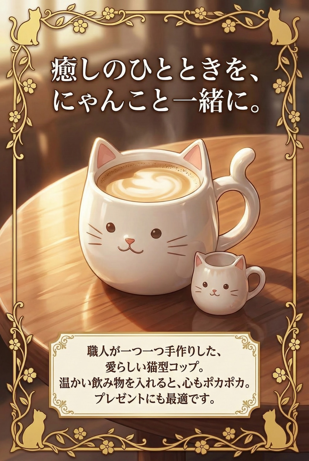 猫型コップ　偽広告