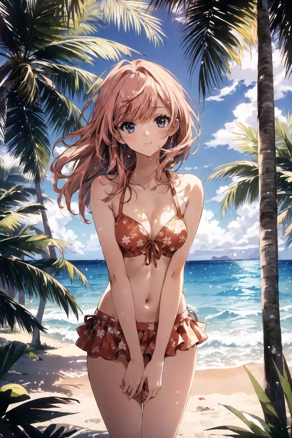 夏のビーチ少女