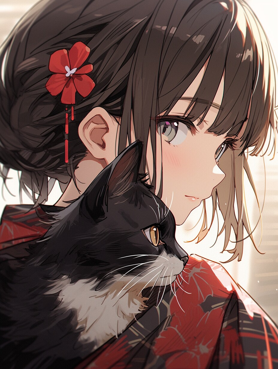 猫と一緒に。