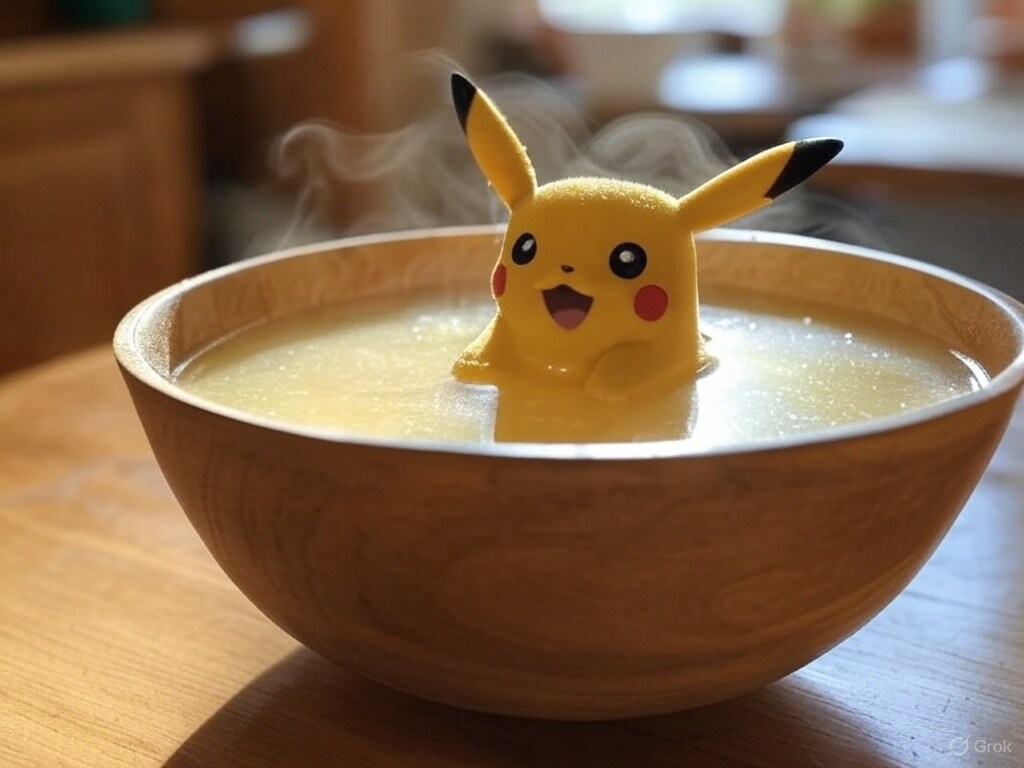 牛丼屋の味噌汁にピカチュウが！？