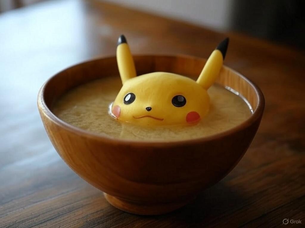 牛丼屋の味噌汁にピカチュウが！？