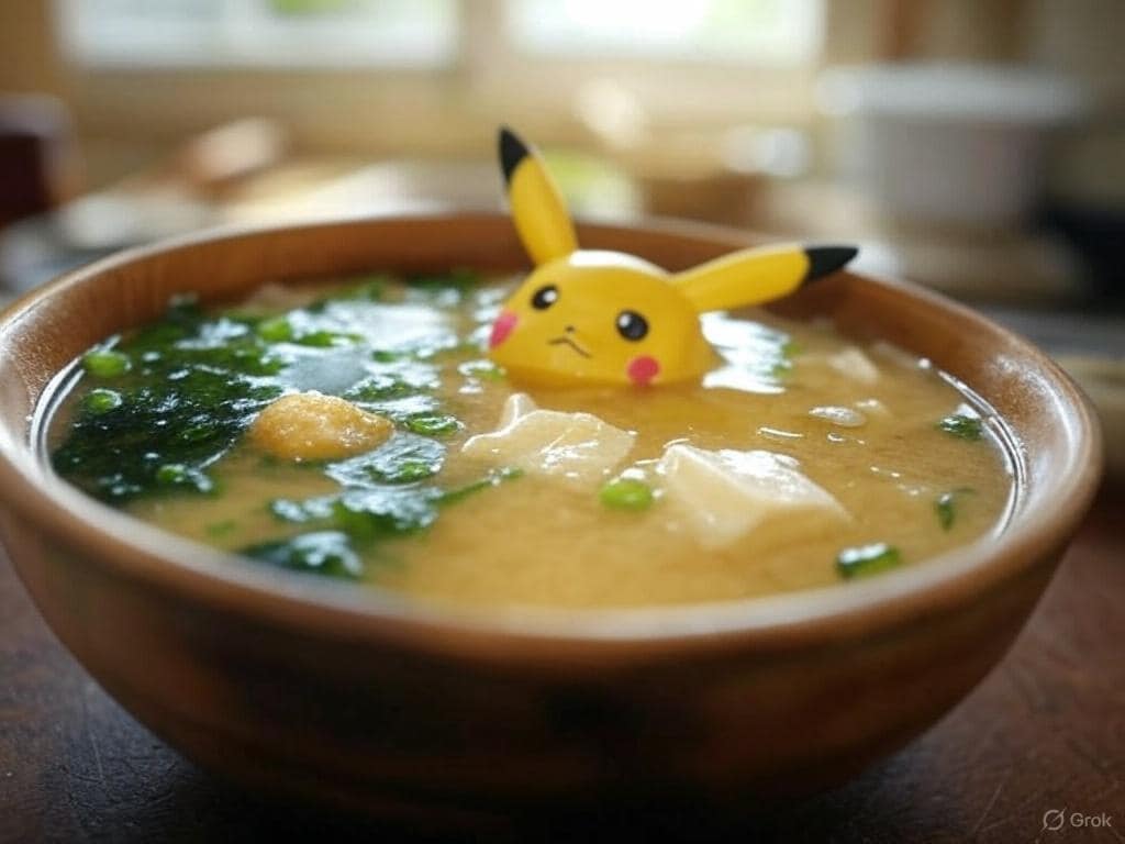 牛丼屋の味噌汁にピカチュウが！？