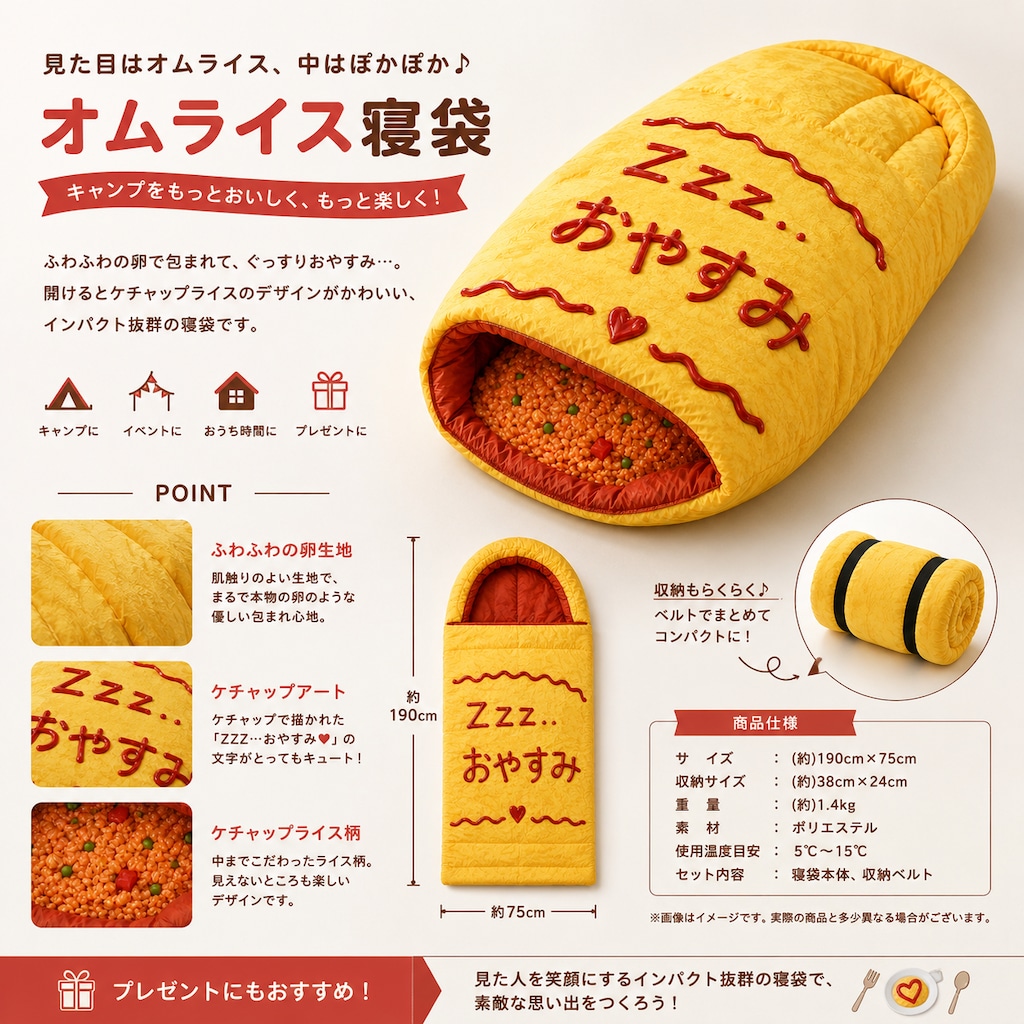 オムライス型寝袋
