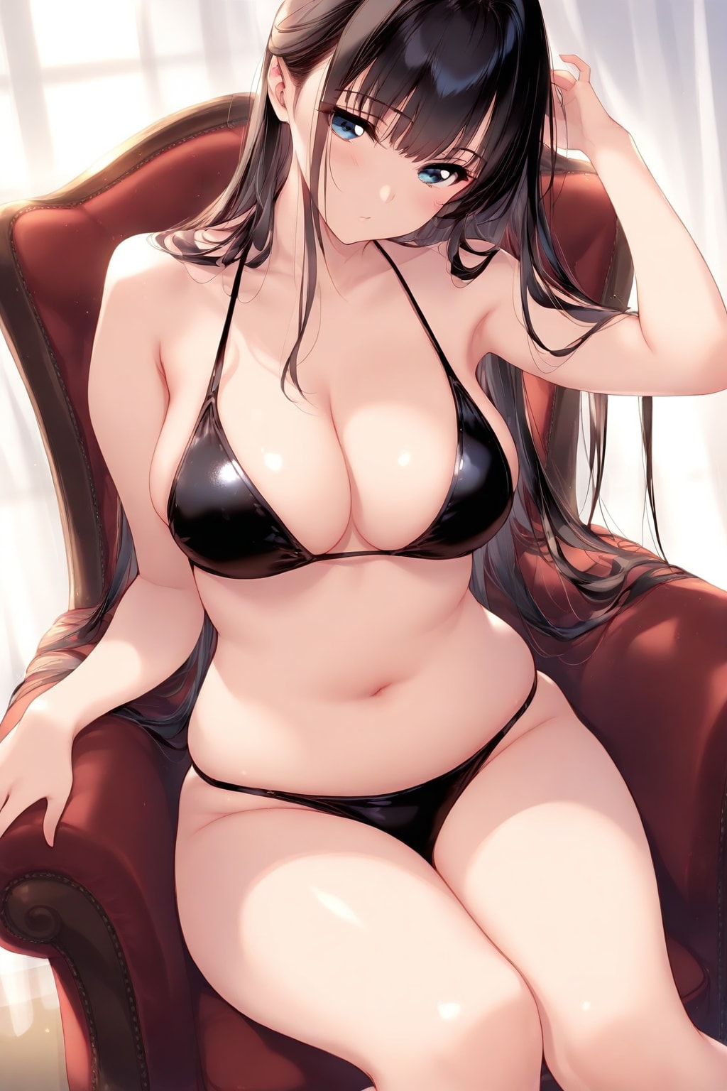 黒いビキニ姿の美女 by #WAVE Ver.01