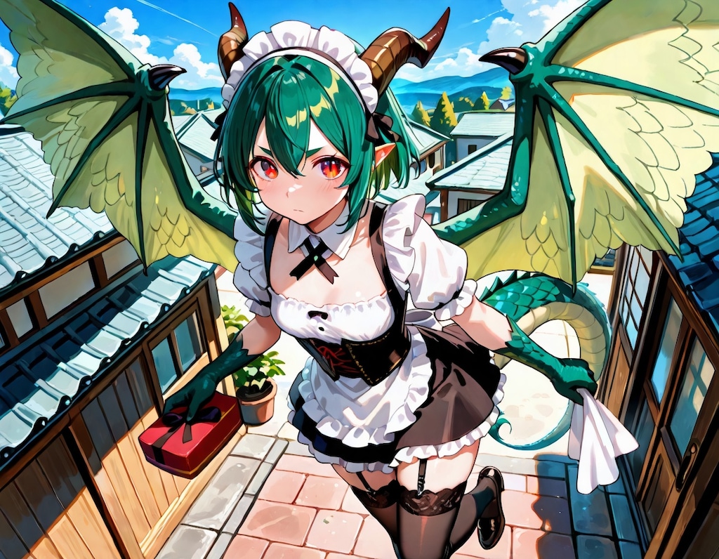ドラゴン娘新妻メイド