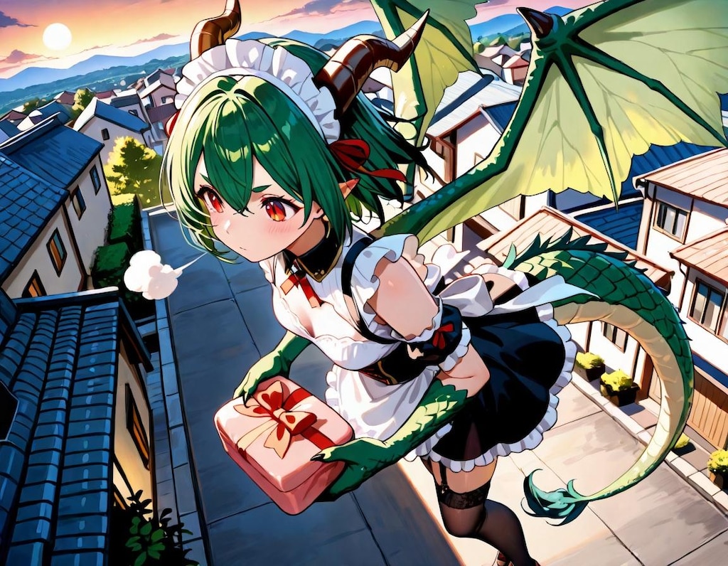 ドラゴン娘新妻メイド