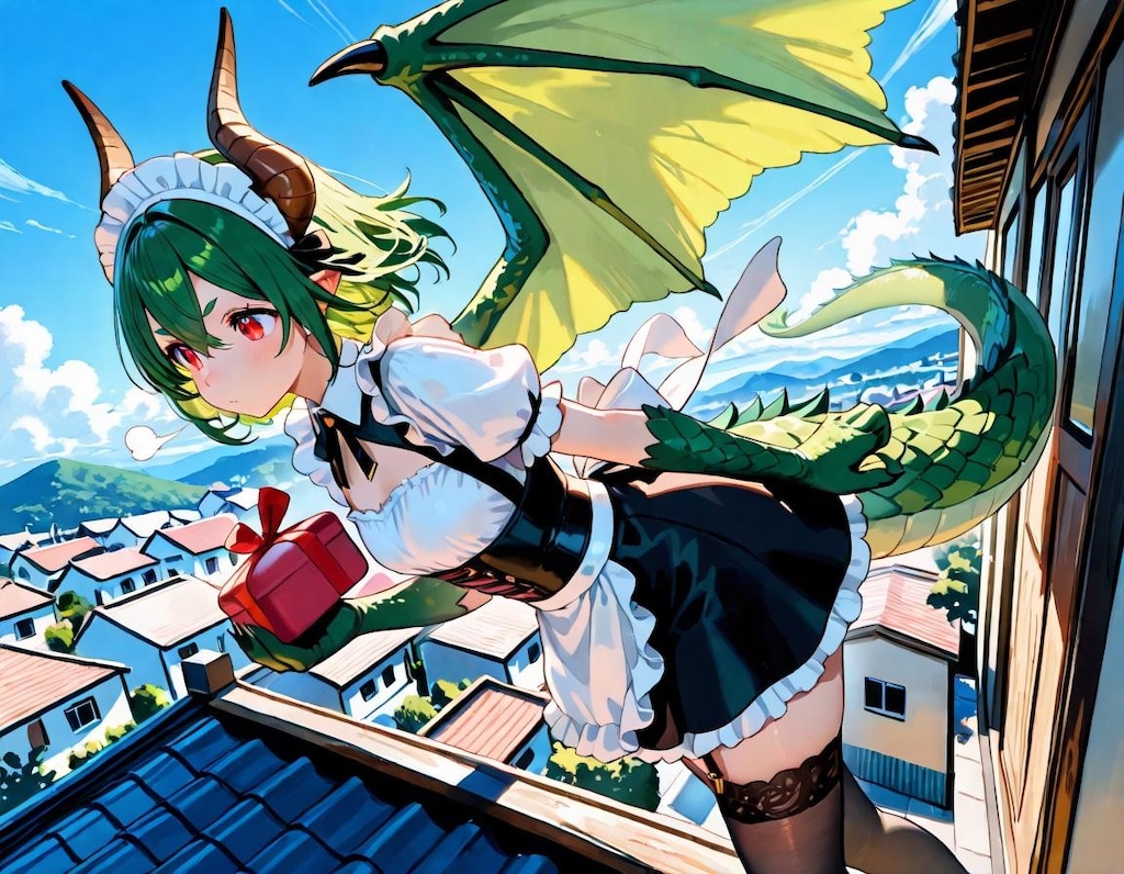 ドラゴン娘新妻メイド