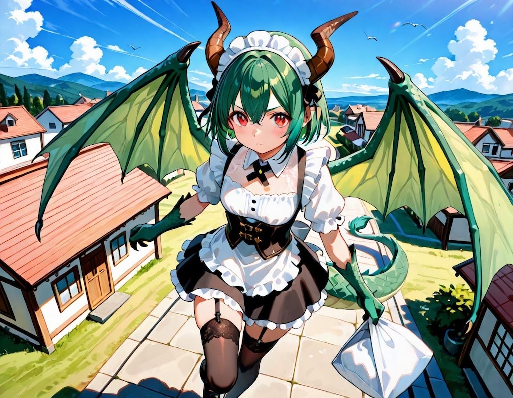 ドラゴン娘新妻メイド