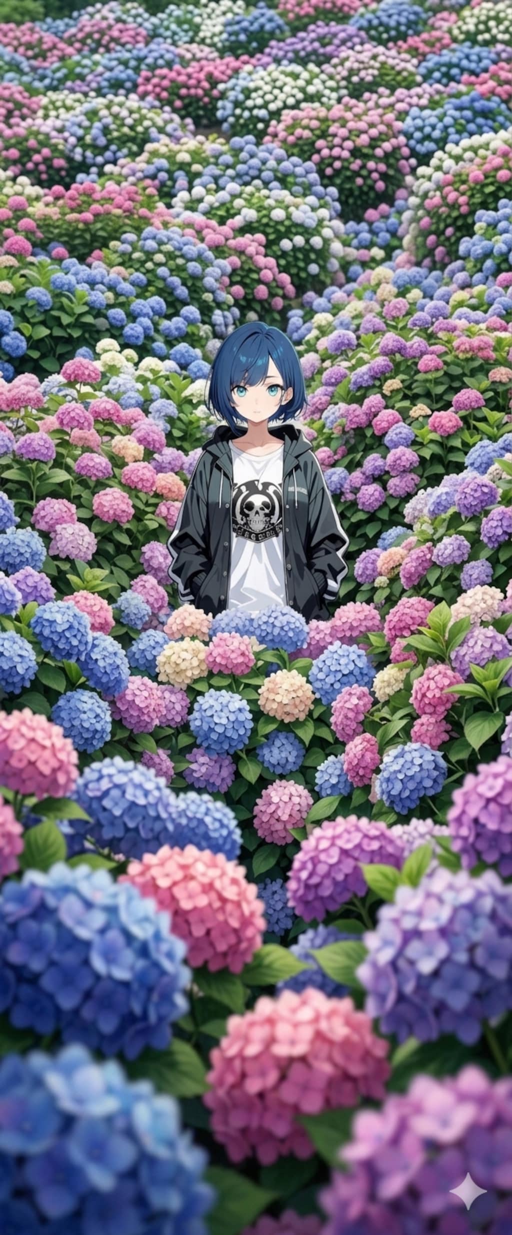 限界まで紫陽花描いてもらった