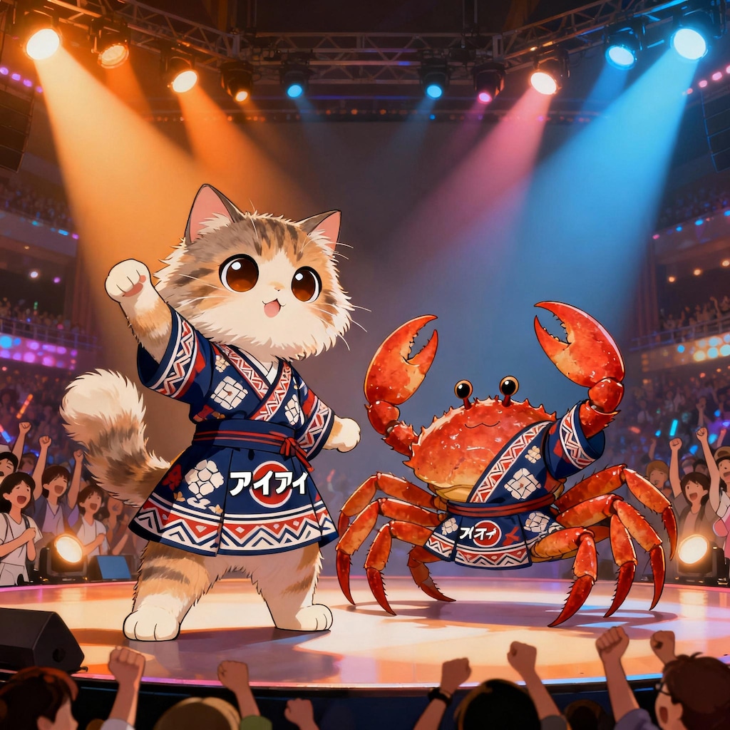 アイアイ×ねこさま×カニ