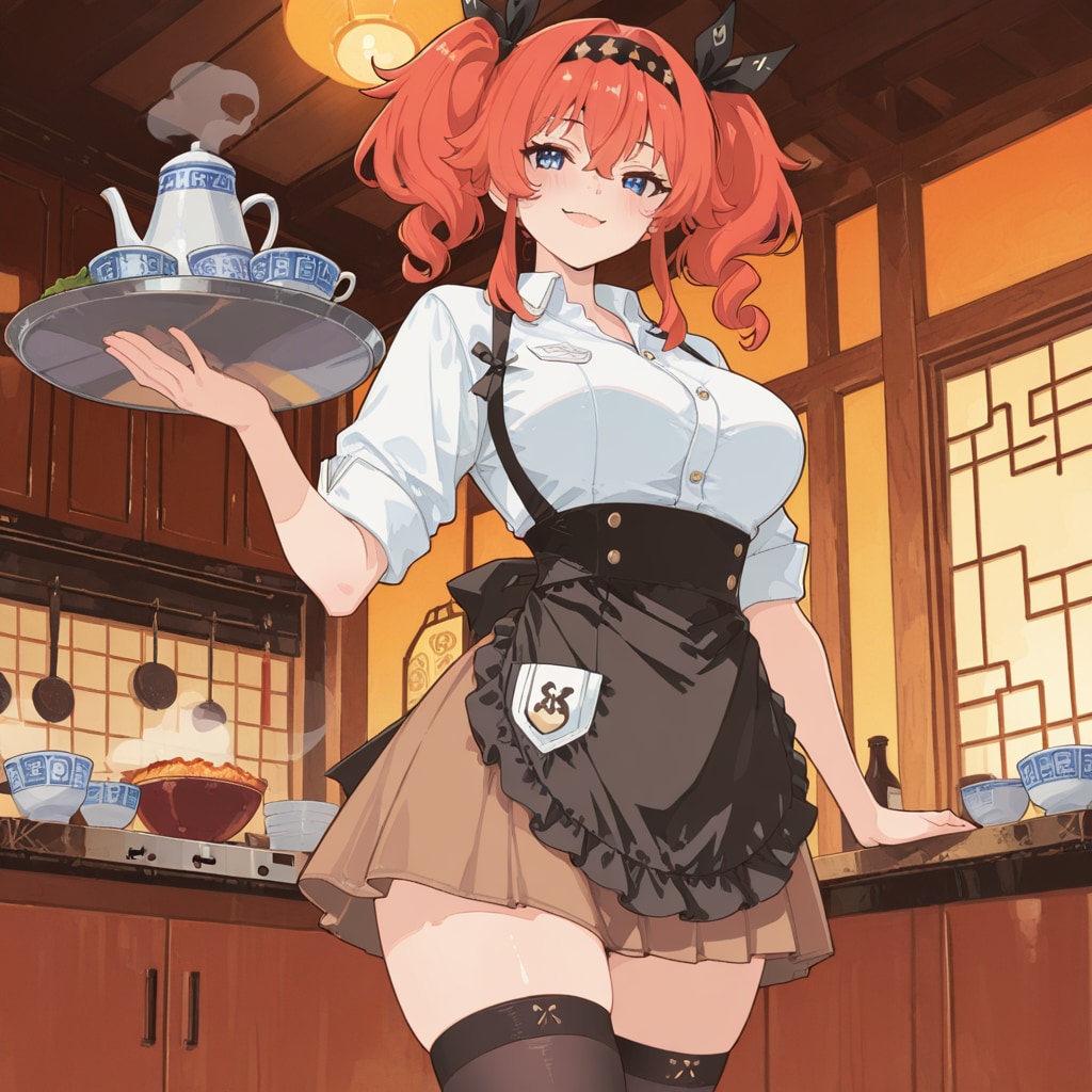 熱々料理を運ぶ実亜