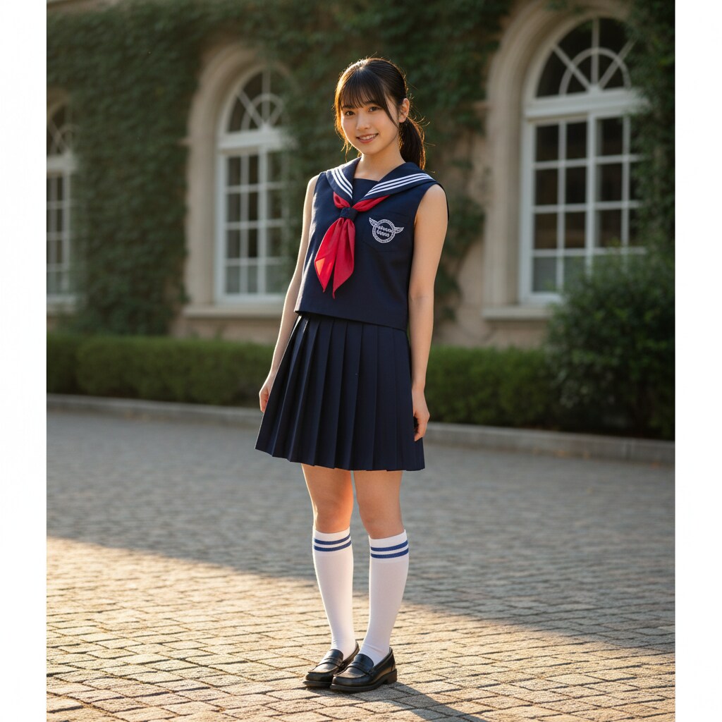 スリーブレス学園女子