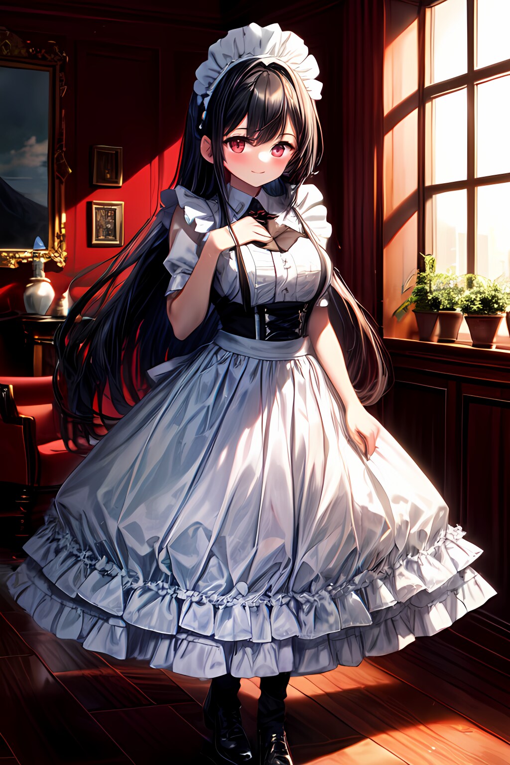 メイド服で撮影。