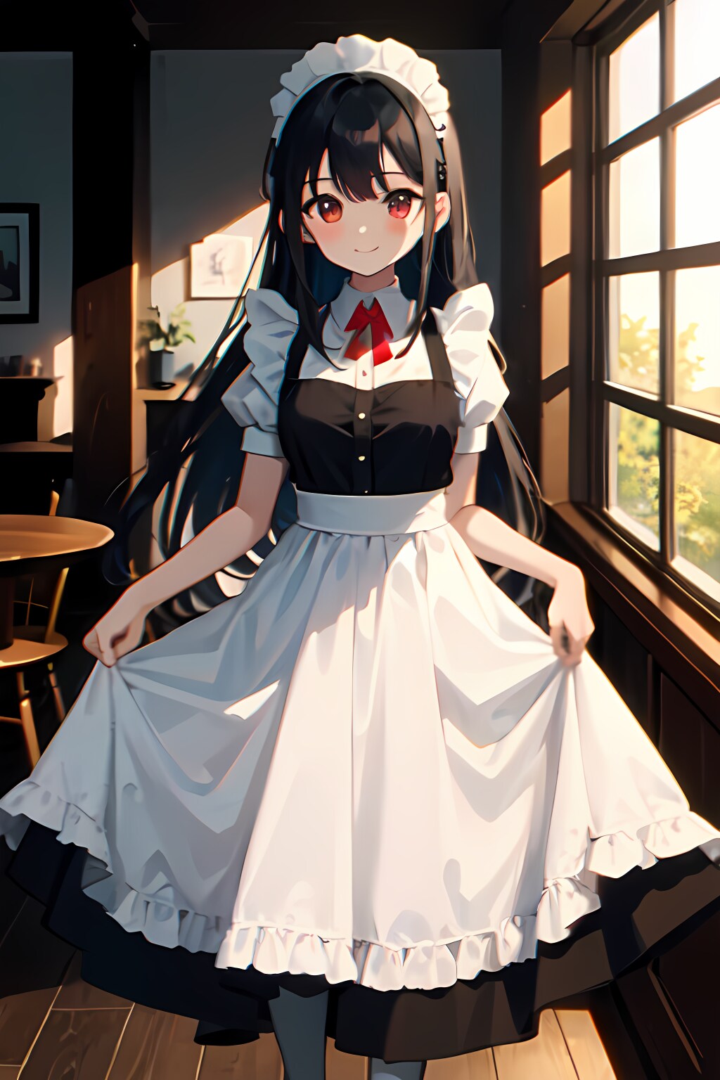 メイド服で撮影。