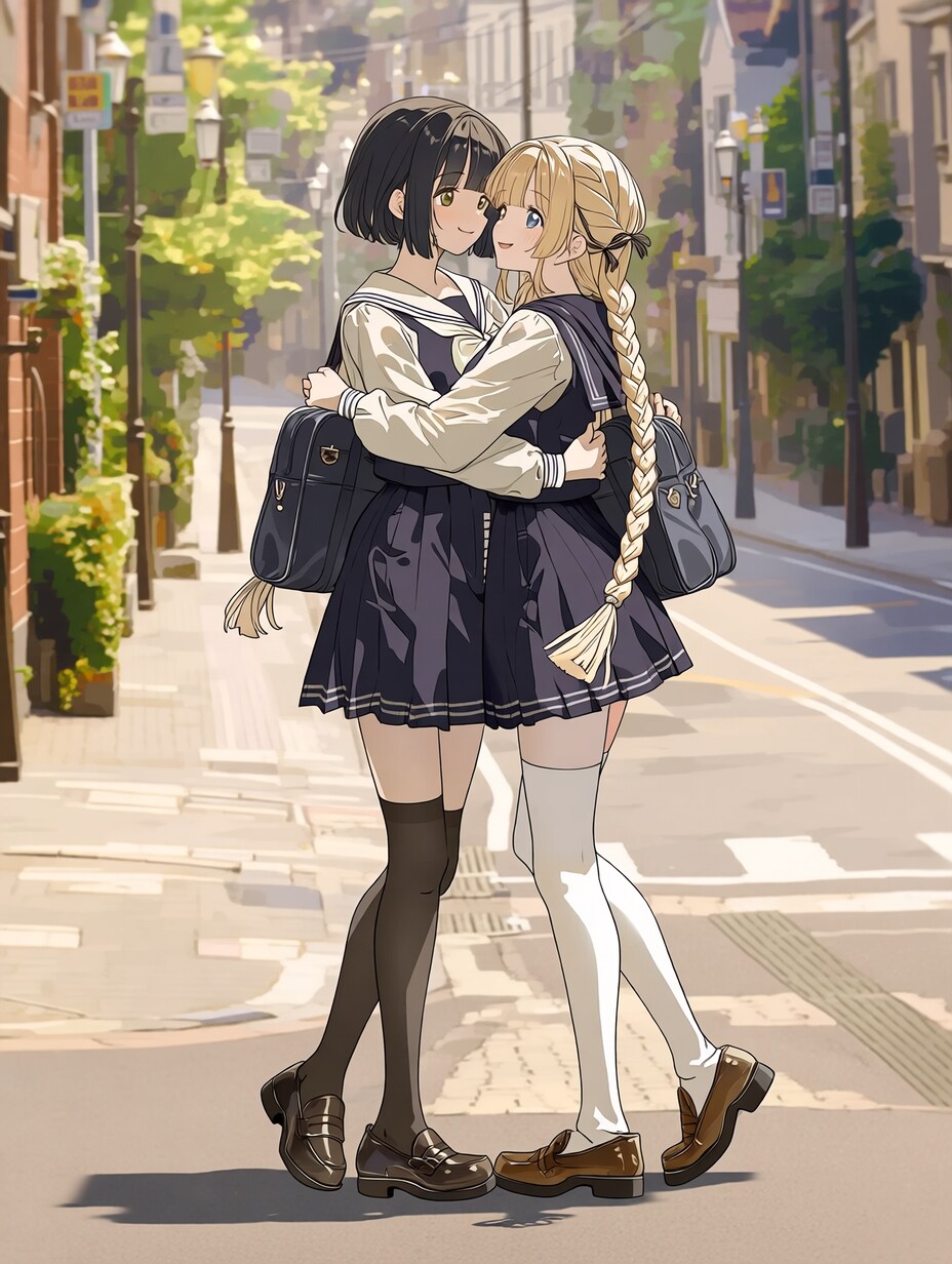 キスしたい二人のJK223 | の人気AIイラスト・グラビア