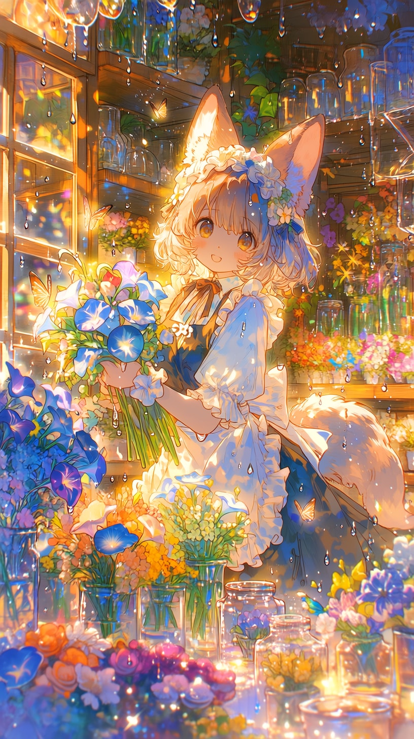 きつね耳の花屋さん