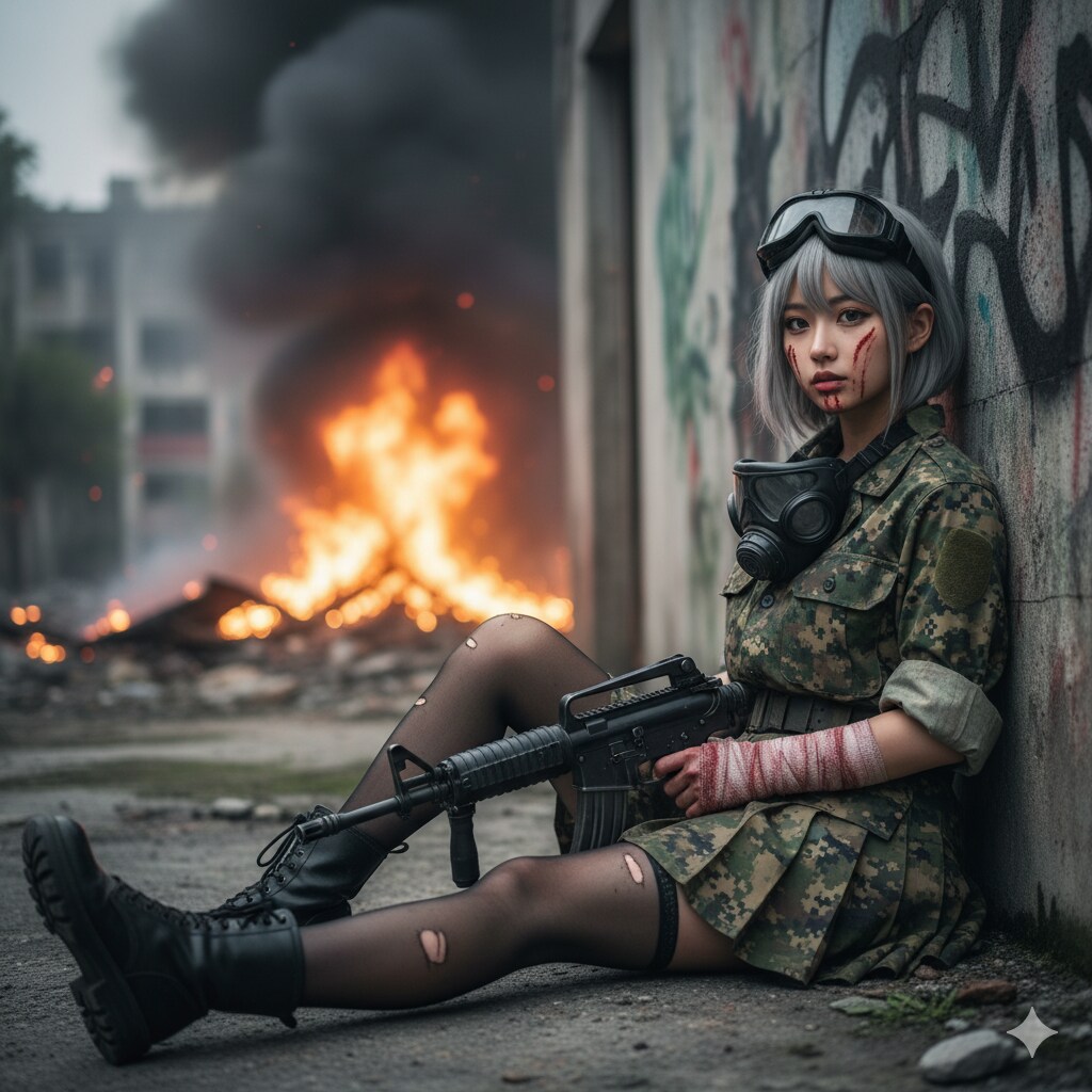 戦場の女性戦士