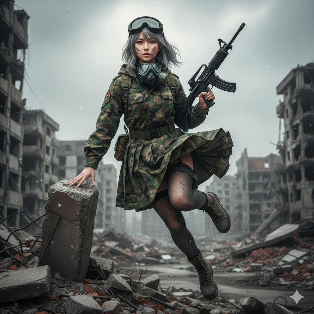 戦場の女性戦士