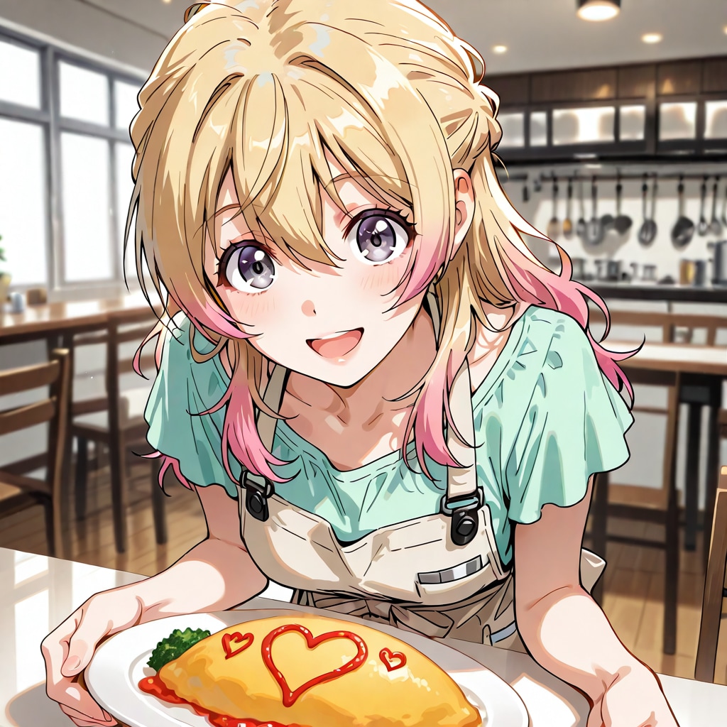 じゃーん！愛娘特製まかないオムライス、完成でーす！