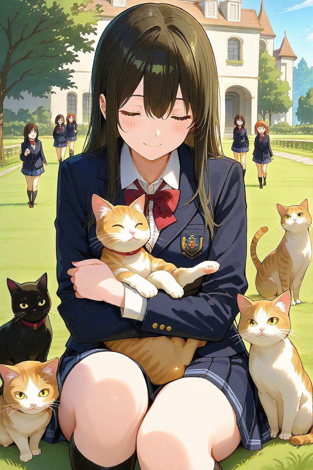 校庭は小さな猫カフェ